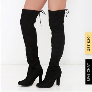 Steve Madden Over the Knee Black Suede Boots